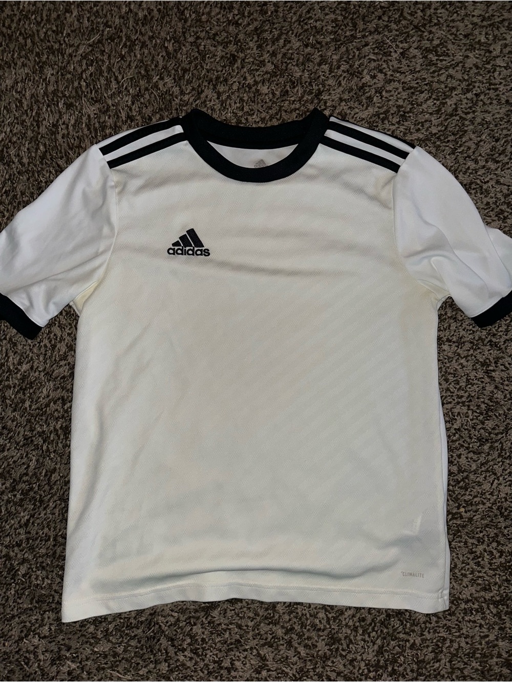 adidas White and Black Kids Athletic Jersey